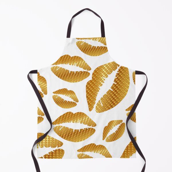 Item preview, Golden lips on white designed and sold by Yamy Morrell Art and Design.