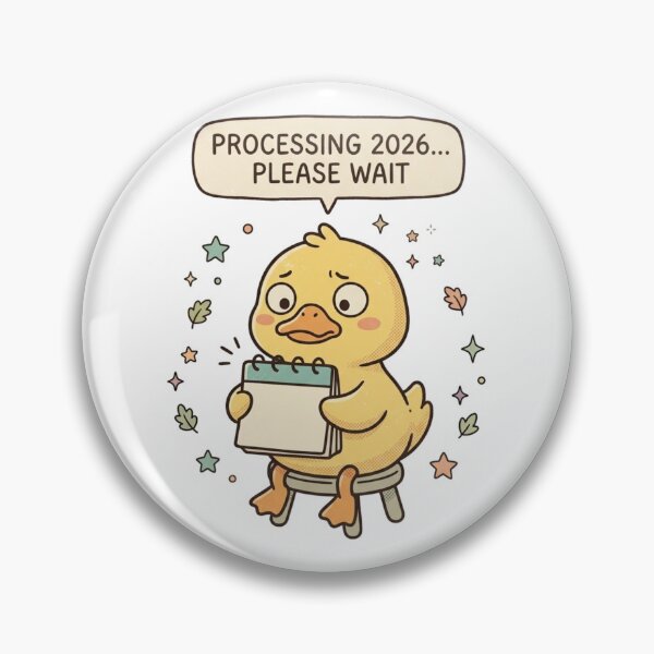 Item preview, Processing 2026 Please Wait Cute Stressed Duck Art designed and sold by Fine-Arts-Lab.
