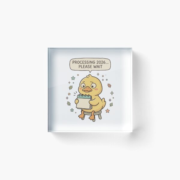 Item preview, Processing 2026 Please Wait Cute Stressed Duck Art designed and sold by Fine-Arts-Lab.