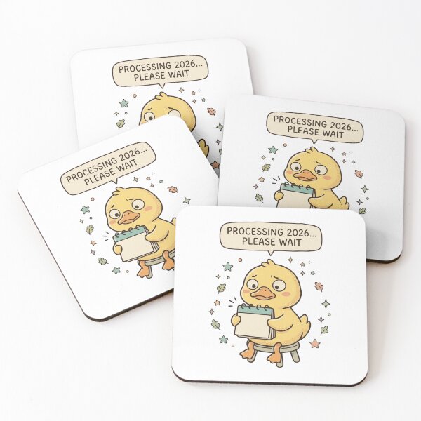 Item preview, Processing 2026 Please Wait Cute Stressed Duck Art designed and sold by Fine-Arts-Lab.