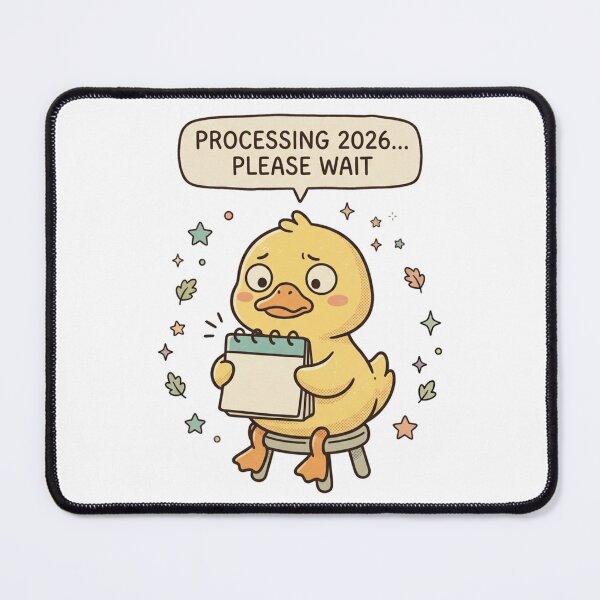 Item preview, Processing 2026 Please Wait Cute Stressed Duck Art designed and sold by Fine-Arts-Lab.