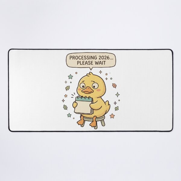 Item preview, Processing 2026 Please Wait Cute Stressed Duck Art designed and sold by Fine-Arts-Lab.