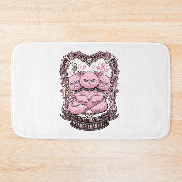 Item preview, Cuter Than You Meaner Than Hell Pink Three Headed Cat designed and sold by LaunchLabs26.