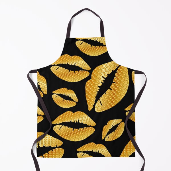 Item preview, Golden lips on black designed and sold by Yamy Morrell Art and Design.