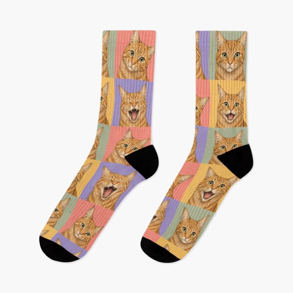 Item preview, Colorful Orange Tabby Cat Pop Art Portrait Grid designed and sold by pixiedustpaint.