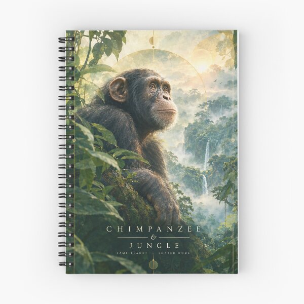 Item preview, Chimpanzee & Jungle – Mystical Tropical Wildlife Poster designed and sold by Jandedan.