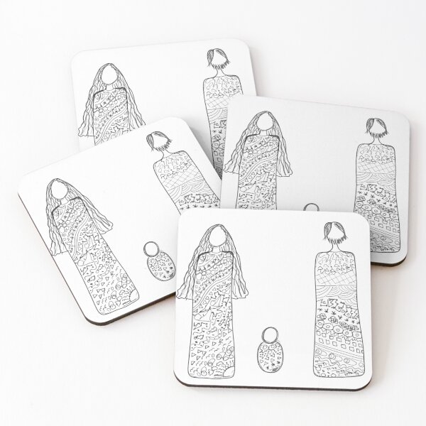 Item preview, Abstract Nativity Figures — Hand-Drawn Black and White Minimalist Art designed and sold by Liberarteprint.