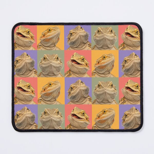 Item preview, Colorful Bearded Dragon Lizard Pop Art Portrait Grid designed and sold by pixiedustpaint.