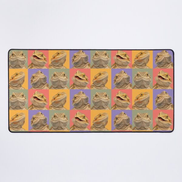 Item preview, Colorful Bearded Dragon Lizard Pop Art Portrait Grid designed and sold by pixiedustpaint.