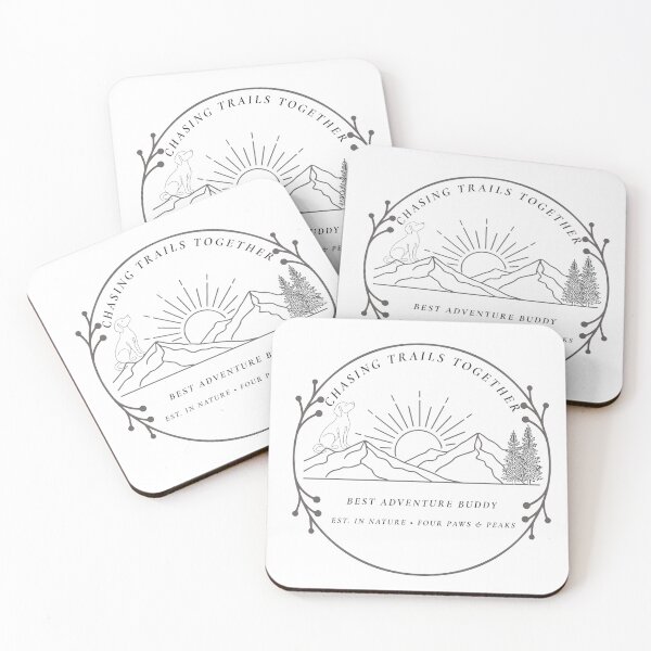 Item preview, Hiking With Dogs Mountain Badge Chasing Trails Together Art designed and sold by wildsilencee.