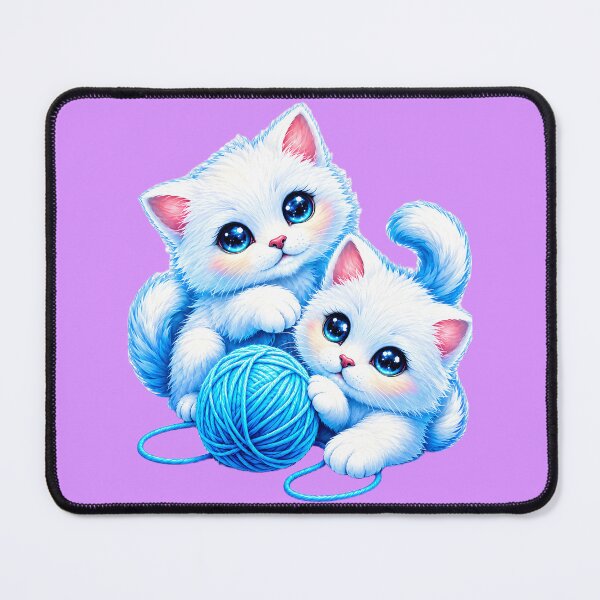 Item preview, Cute Blue Kittens with Yarn Ball designed and sold by MagicCrystal.