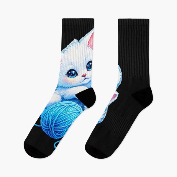 Item preview, Cute Blue Kittens with Yarn Ball designed and sold by MagicCrystal.