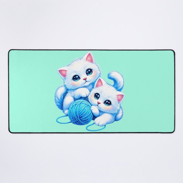 Item preview, Cute Blue Kittens with Yarn Ball designed and sold by MagicCrystal.
