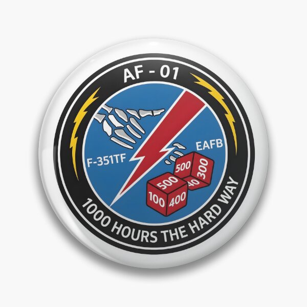 Item preview, USAF F-35A AF-01 1000 Hours The Hard Way Flight Test Patch designed and sold by CharlieDesings.