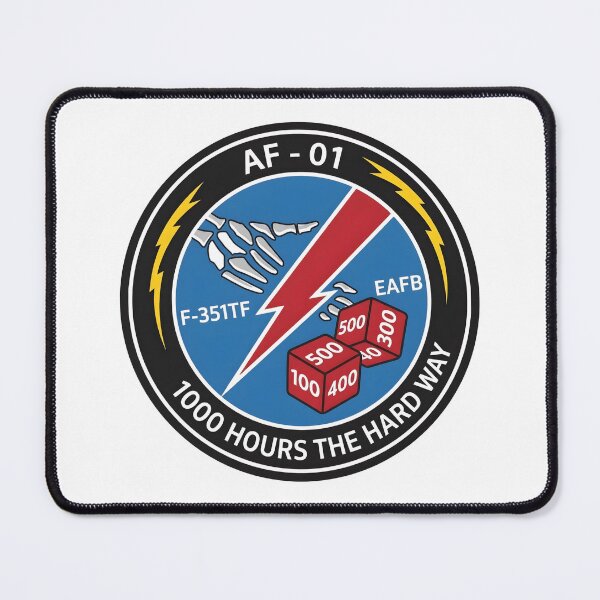Item preview, USAF F-35A AF-01 1000 Hours The Hard Way Flight Test Patch designed and sold by CharlieDesings.