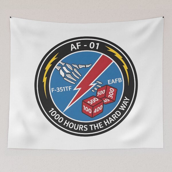 Item preview, USAF F-35A AF-01 1000 Hours The Hard Way Flight Test Patch designed and sold by CharlieDesings.