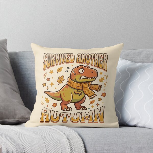Item preview, Survived Another Autumn Retro Dinosaur Scarf Art designed and sold by Fine-Arts-Lab.