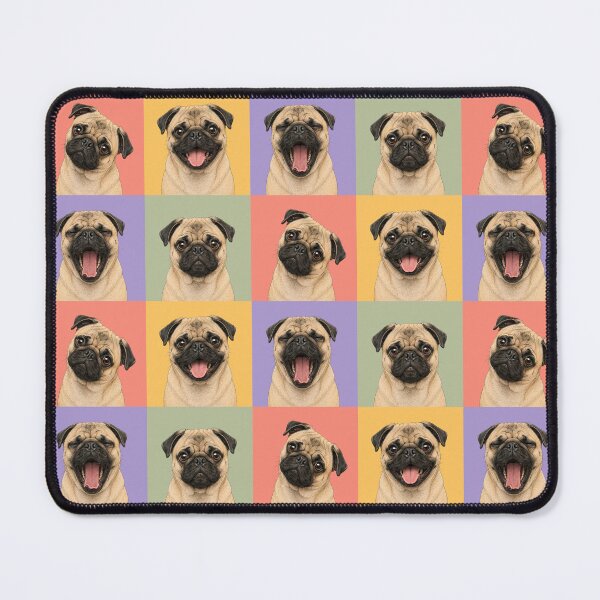 Item preview, Colorful Pug Pop Art Portrait Grid designed and sold by pixiedustpaint.