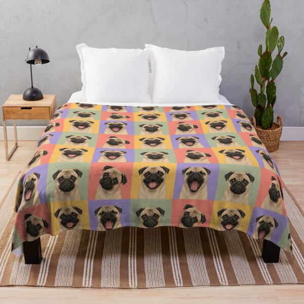 Item preview, Colorful Pug Pop Art Portrait Grid designed and sold by pixiedustpaint.