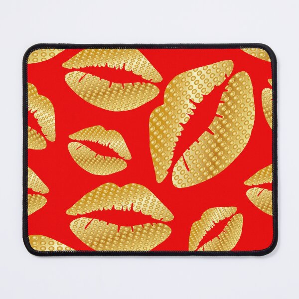 Item preview, Golden lips on red designed and sold by Yamy Morrell Art and Design.