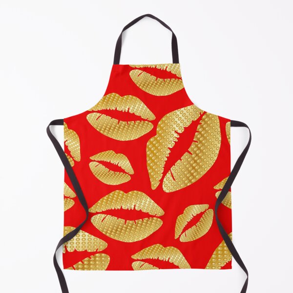 Item preview, Golden lips on red designed and sold by Yamy Morrell Art and Design.