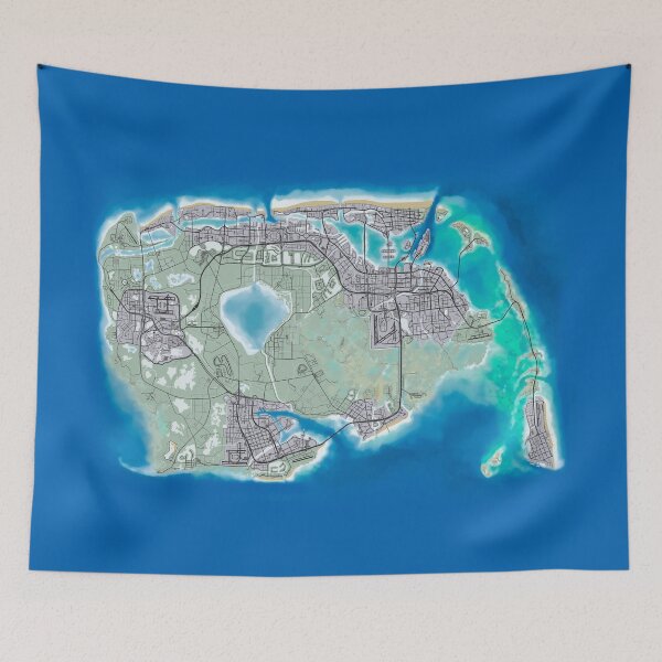 Item preview, Grand Therft Auto 6 GTA VI Vice City Map Poster  designed and sold by sunriseagony.
