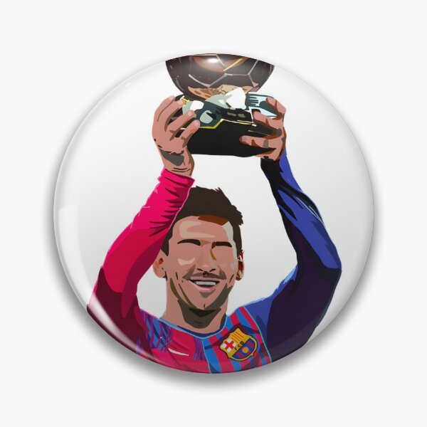 Aperçu de l'œuvre Design du Ballon d'Or de Lionel Messi célébrant la grandeur du football créée et vendue par LyricGoins.