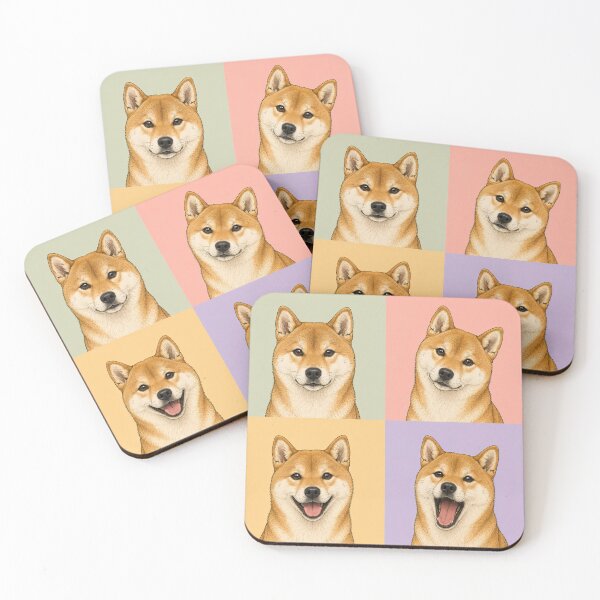 Item preview, Colorful Shiba Inu Pop Art Portrait Grid designed and sold by pixiedustpaint.
