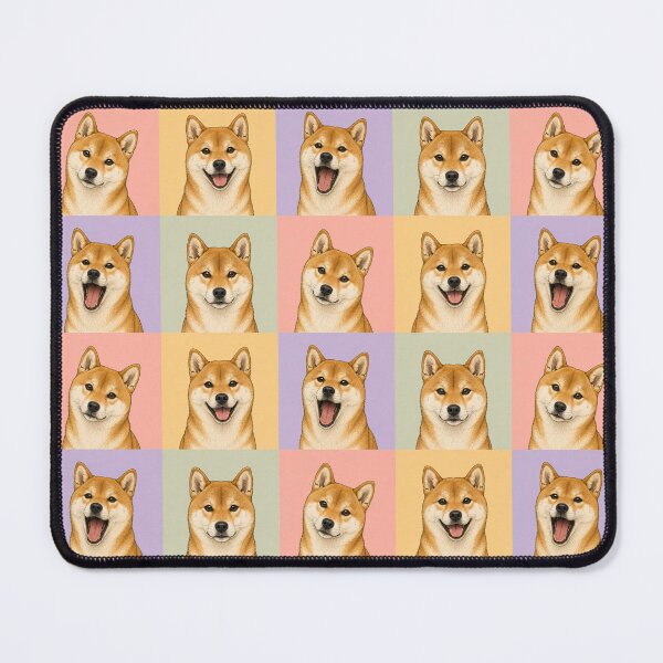 Item preview, Colorful Shiba Inu Pop Art Portrait Grid designed and sold by pixiedustpaint.