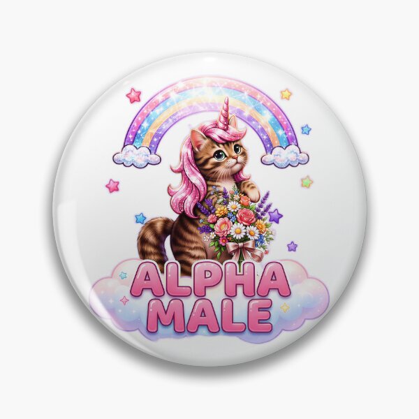 Item preview, Funny Alpha Male Funny Kitten Rainbow Floral designed and sold by gear-posters.