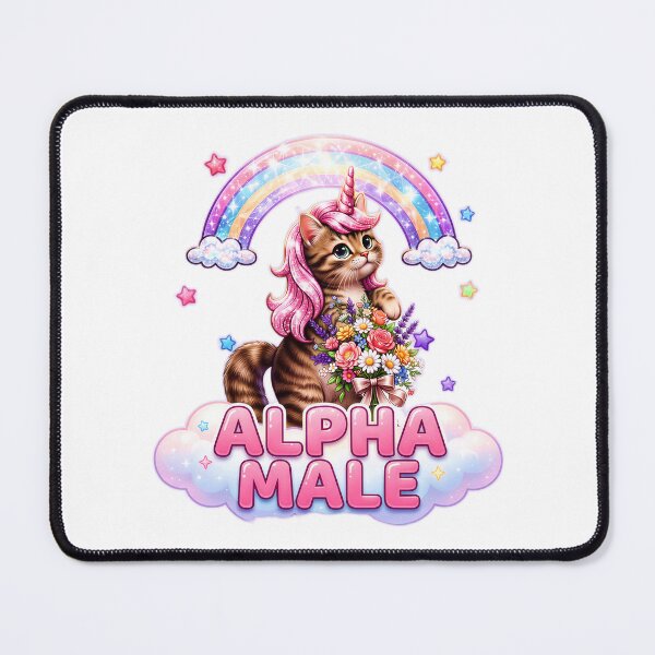 Item preview, Funny Alpha Male Funny Kitten Rainbow Floral designed and sold by gear-posters.