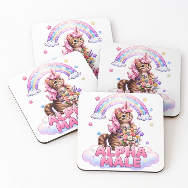 Item preview, Funny Alpha Male Funny Kitten Rainbow Floral designed and sold by gear-posters.