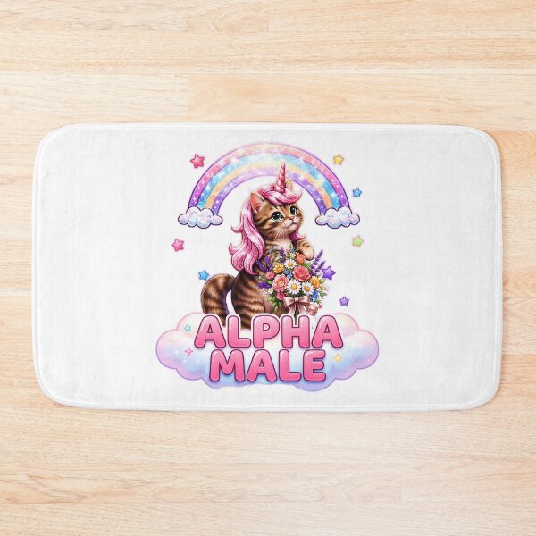Item preview, Funny Alpha Male Funny Kitten Rainbow Floral designed and sold by gear-posters.