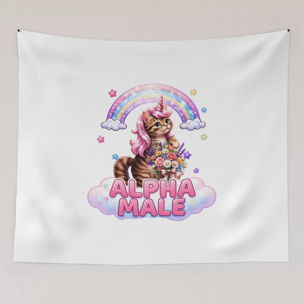 Item preview, Funny Alpha Male Funny Kitten Rainbow Floral designed and sold by gear-posters.