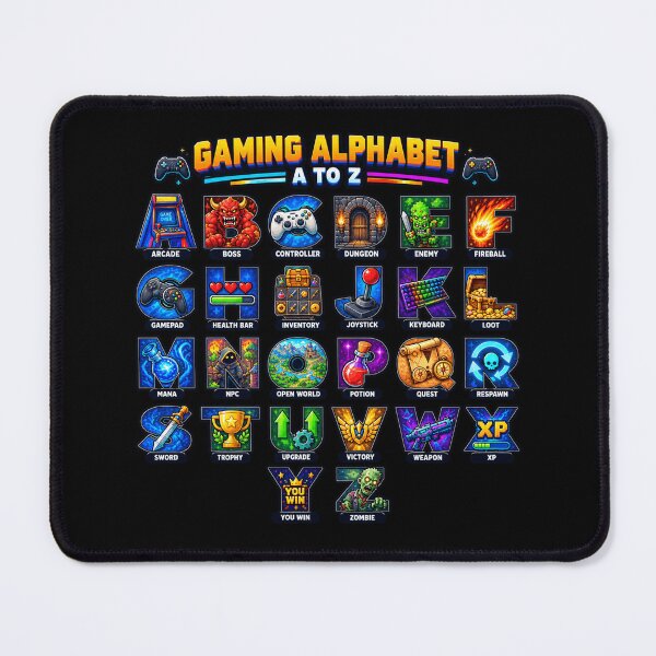 Item preview, Gaming Alphabet A to Z Gamer Video Game Design designed and sold by NoetherSym.