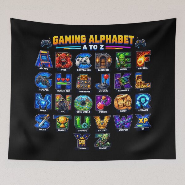 Item preview, Gaming Alphabet A to Z Gamer Video Game Design designed and sold by NoetherSym.