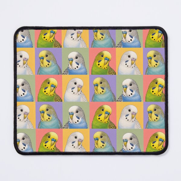 Item preview, Colorful Budgie Parakeet Pop Art Grid designed and sold by pixiedustpaint.