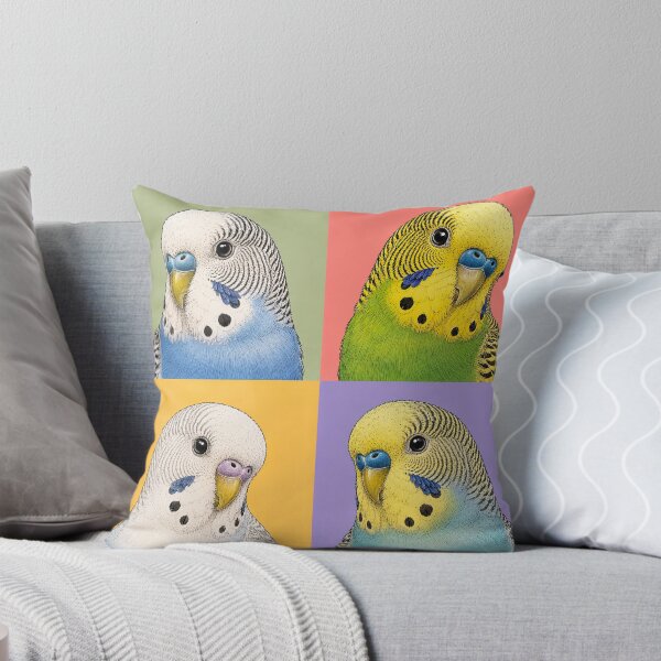Item preview, Colorful Budgie Parakeet Pop Art Grid designed and sold by pixiedustpaint.