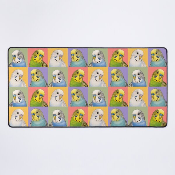 Item preview, Colorful Budgie Parakeet Pop Art Grid designed and sold by pixiedustpaint.