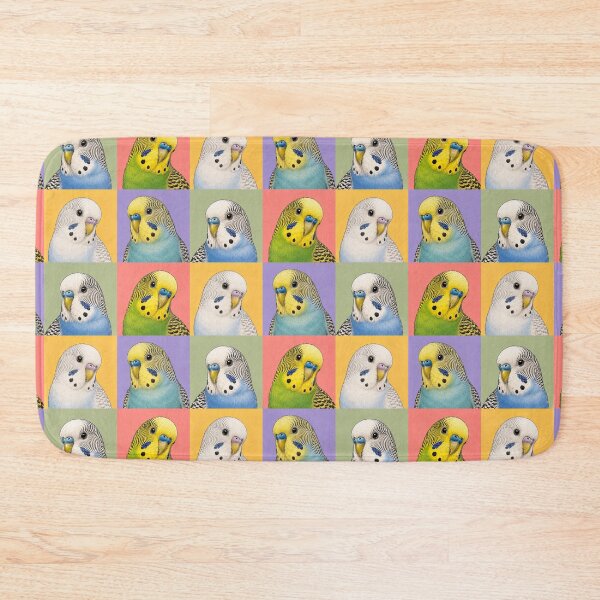 Item preview, Colorful Budgie Parakeet Pop Art Grid designed and sold by pixiedustpaint.