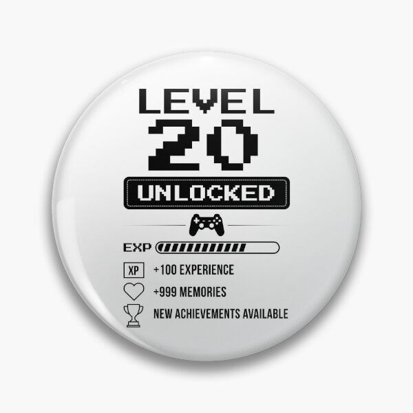 Item preview, Level 20 Unlocked birthday gift designed and sold by NumbersFort.