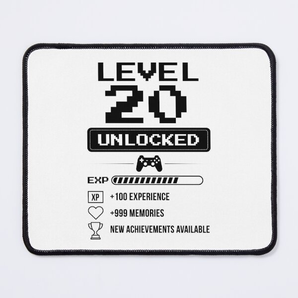 Item preview, Level 20 Unlocked birthday gift designed and sold by NumbersFort.