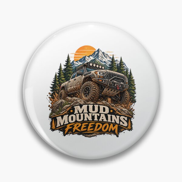 Artikelvorschau, Mud Mountains Freedom 4x4 Offroad-Truck-T-Shirt entworfen und verkauft von Amyay.