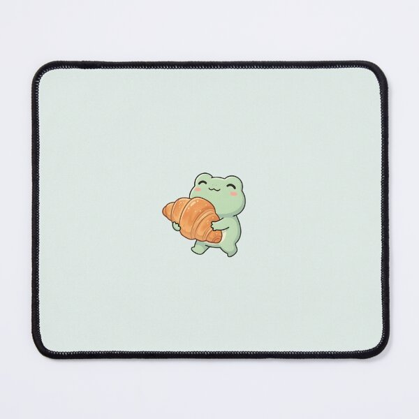 Item preview, Cute Kawaii Frog holding a croissant designed and sold by pixellm.