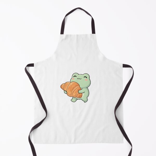 Item preview, Cute Kawaii Frog holding a croissant designed and sold by pixellm.