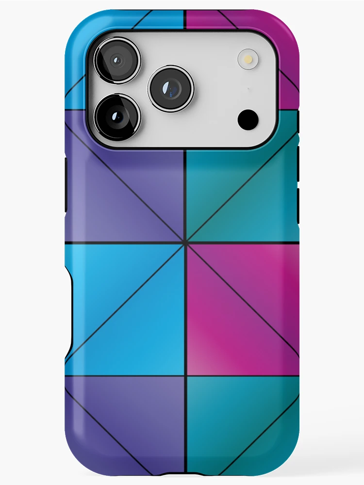 Thumbnail 1 of 4, iPhone Case, Color Block Geometry | Retro Abstract Pattern | Colorful Pattern designed and sold by Half Mess.