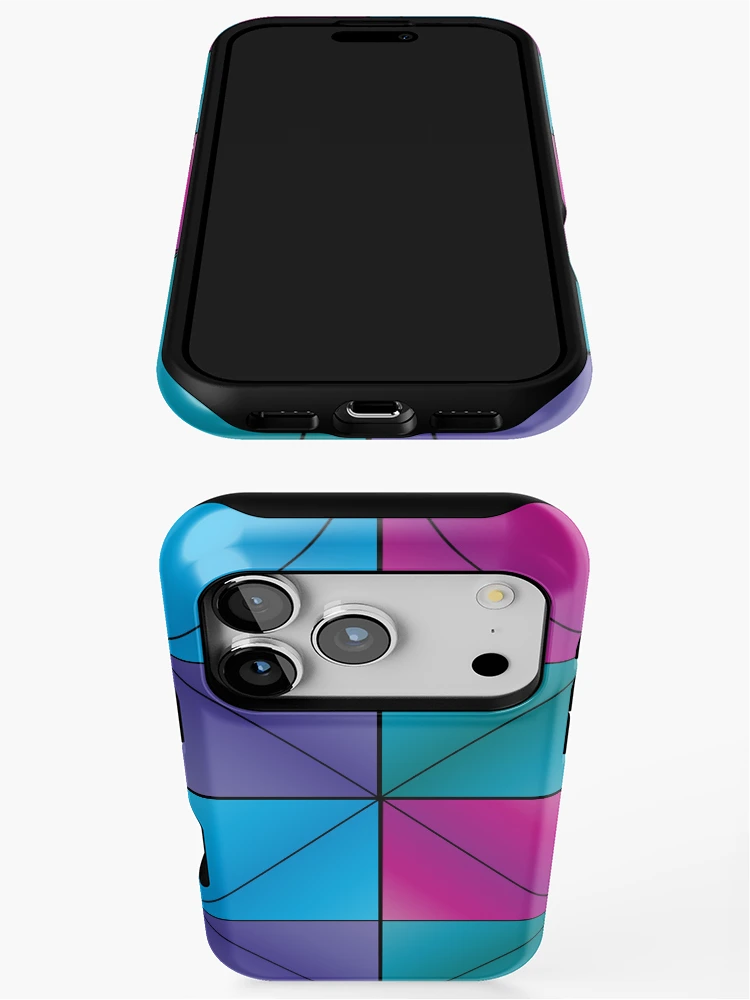 Thumbnail 3 of 4, iPhone Case, Color Block Geometry | Retro Abstract Pattern | Colorful Pattern designed and sold by Half Mess.
