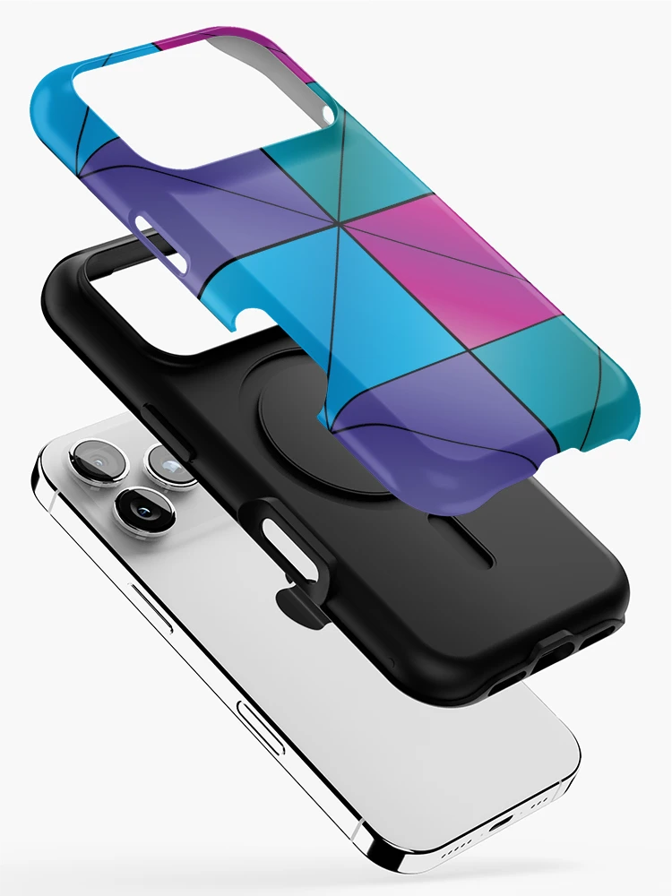 Thumbnail 2 of 4, iPhone Case, Color Block Geometry | Retro Abstract Pattern | Colorful Pattern designed and sold by Half Mess.