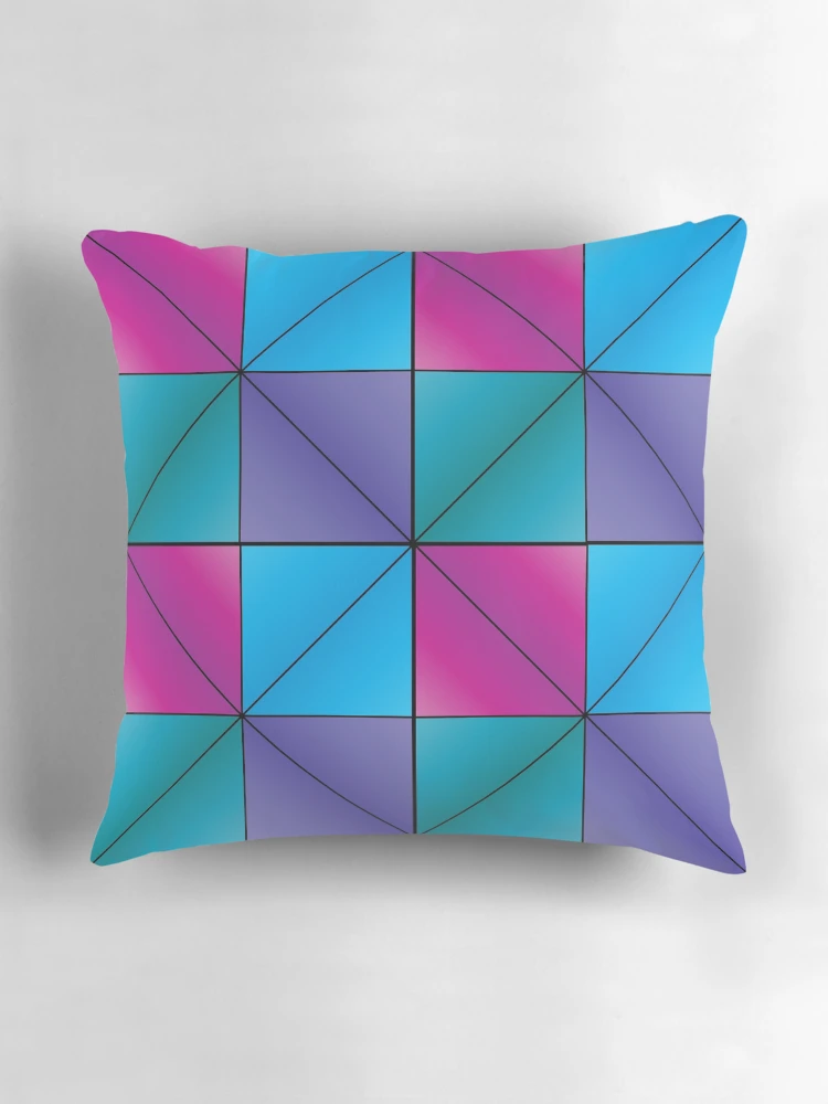 Thumbnail 3 of 4, Pillow, Color Block Geometry | Retro Abstract Pattern | Colorful Pattern designed and sold by Half Mess.