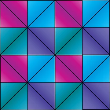 Artwork thumbnail, Color Block Geometry | Retro Abstract Pattern | Colorful Pattern by Half Mess